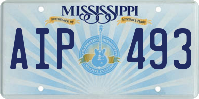 MS license plate AIP493