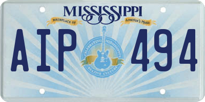 MS license plate AIP494