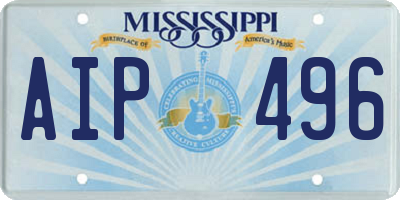MS license plate AIP496