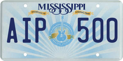 MS license plate AIP500
