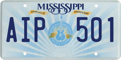 MS license plate AIP501