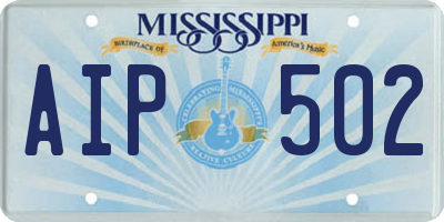 MS license plate AIP502