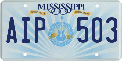 MS license plate AIP503