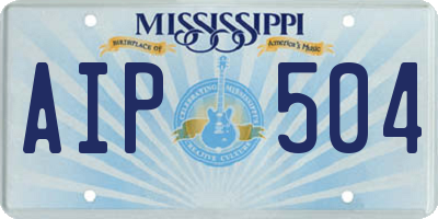 MS license plate AIP504