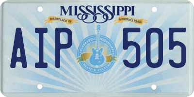 MS license plate AIP505