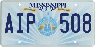 MS license plate AIP508