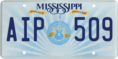 MS license plate AIP509