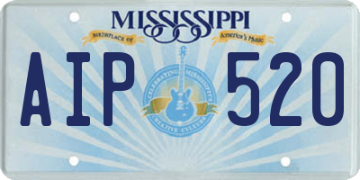 MS license plate AIP520