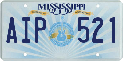 MS license plate AIP521