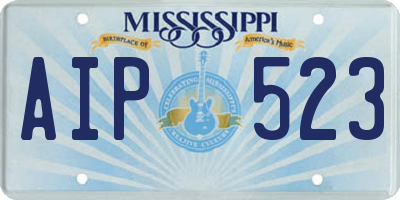 MS license plate AIP523