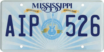 MS license plate AIP526