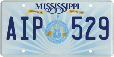 MS license plate AIP529