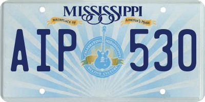 MS license plate AIP530