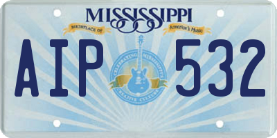 MS license plate AIP532