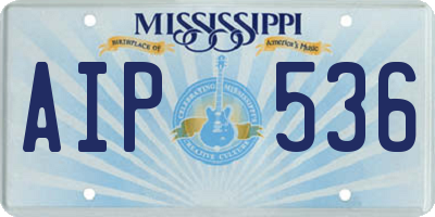 MS license plate AIP536