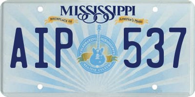 MS license plate AIP537