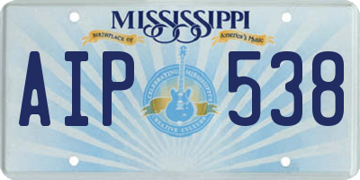 MS license plate AIP538
