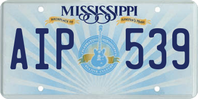 MS license plate AIP539