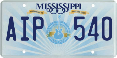 MS license plate AIP540