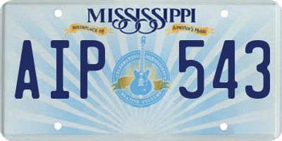 MS license plate AIP543