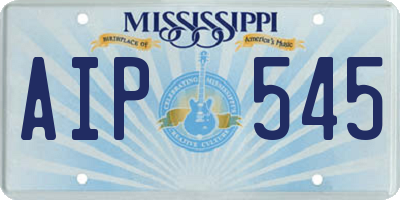 MS license plate AIP545
