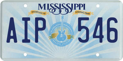 MS license plate AIP546