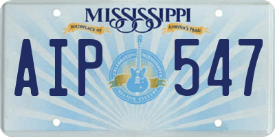 MS license plate AIP547