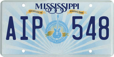 MS license plate AIP548