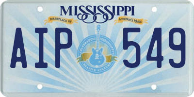 MS license plate AIP549