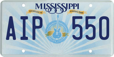 MS license plate AIP550