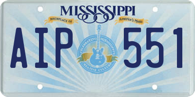 MS license plate AIP551
