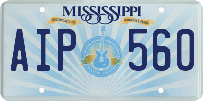 MS license plate AIP560