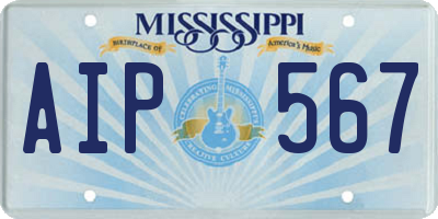 MS license plate AIP567