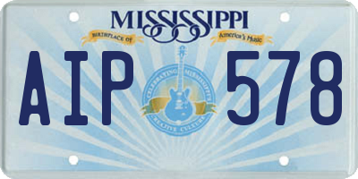 MS license plate AIP578