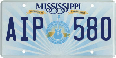 MS license plate AIP580