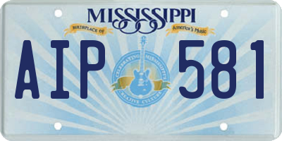 MS license plate AIP581
