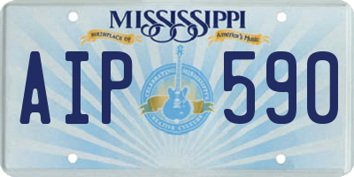 MS license plate AIP590