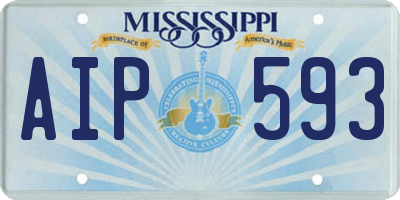 MS license plate AIP593