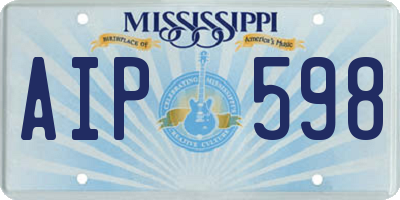 MS license plate AIP598