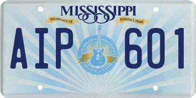 MS license plate AIP601