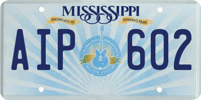 MS license plate AIP602