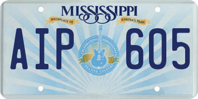 MS license plate AIP605