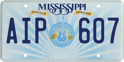 MS license plate AIP607