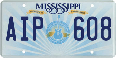 MS license plate AIP608