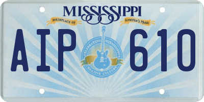 MS license plate AIP610