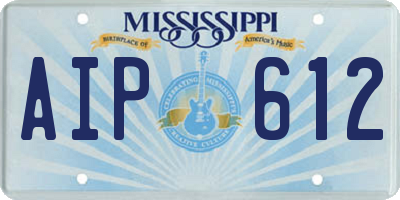 MS license plate AIP612