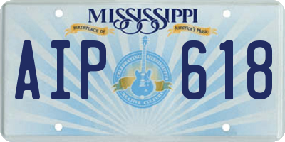 MS license plate AIP618