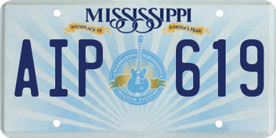 MS license plate AIP619