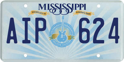MS license plate AIP624