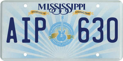 MS license plate AIP630